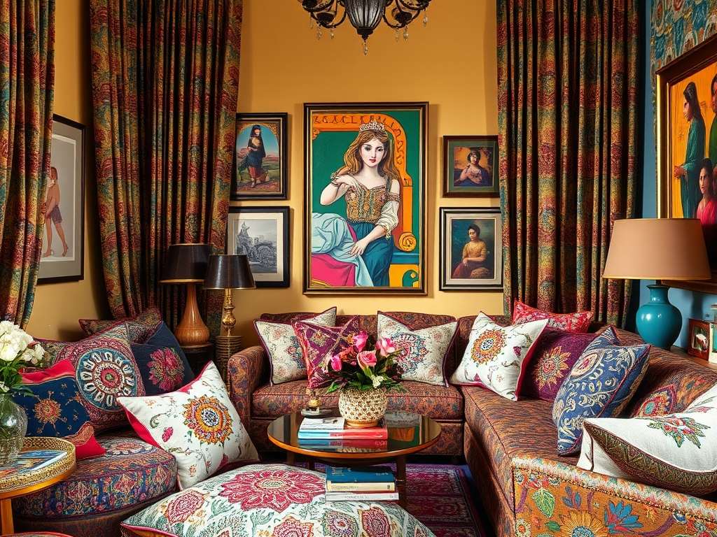 Styl maksymalistyczny we wnętrzach: jak łączyć kolory, wzory i tekstury, by stworzyć spójną i komfortową przestrzeń