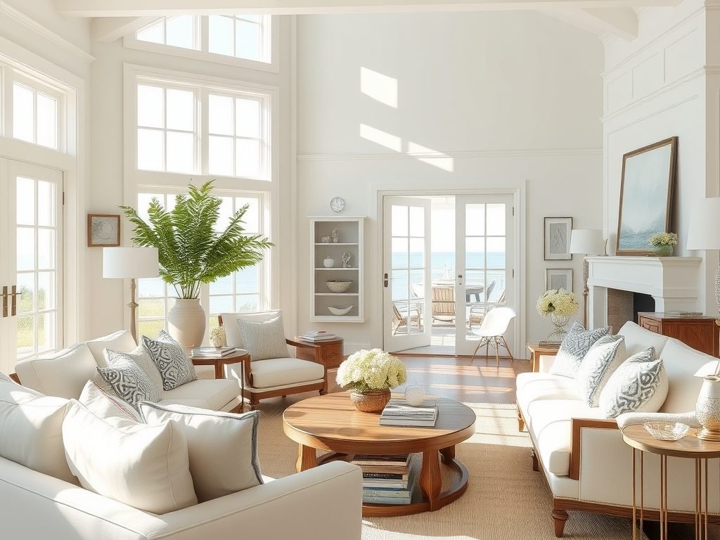 Styl Hampton we wnętrzach: jak łączyć naturalny luksus z nadmorską lekkością dla spójnej aranżacji